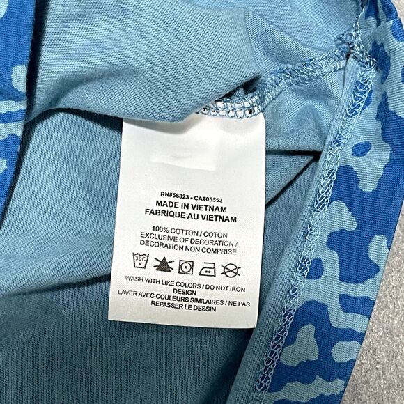 Nike Shirt Mens Large Cerulean Blue Contrast Just Do It Plaque Orange Geometric - Picture 4 of 10